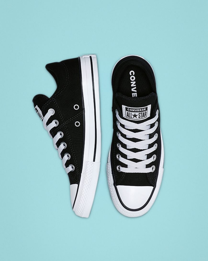 Tenis Converse Chuck Taylor All Star Madison Cano Baixo Feminino Pretas Branco Pretas | PT W008T73